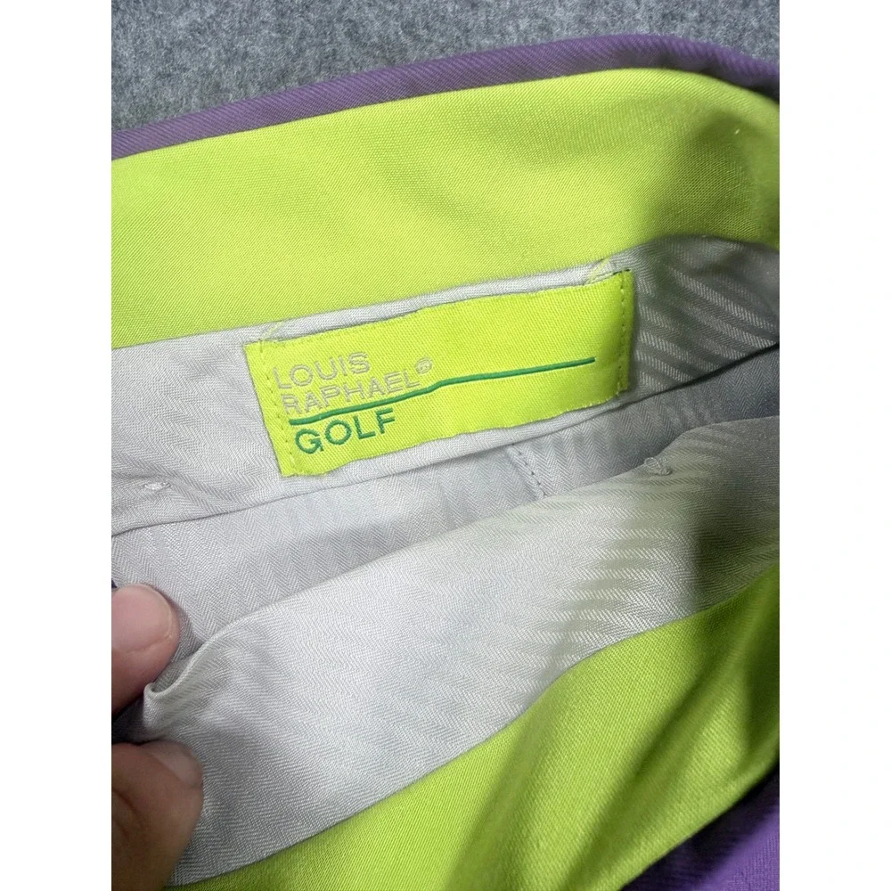 Louis Raphael Golf Mens Purple Performance Flat Front Shorts Size 36 01-7446